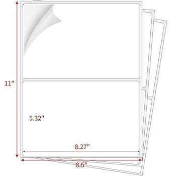 A4 Sheet Label (2 Half)