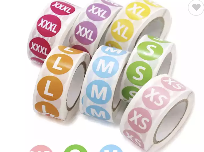 Size  label sticker
